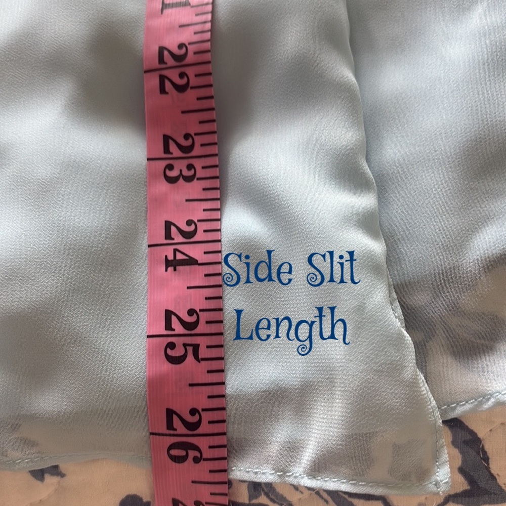 Azazie Bailey Sky Blue A-Line Halter Side Slit Chiffon Dress Size M - Picture 10 of 10